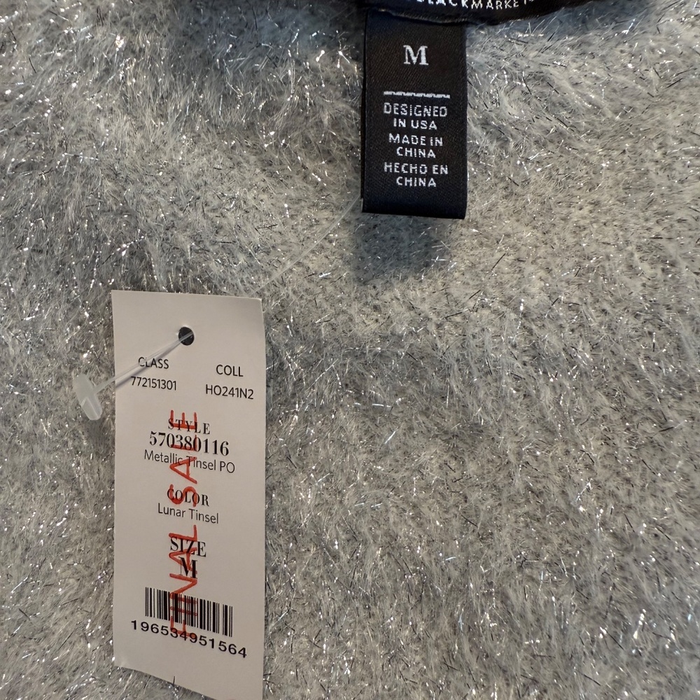 WHBM Metallic Tinsel Trim Sweater NWT - Picture 6 of 10